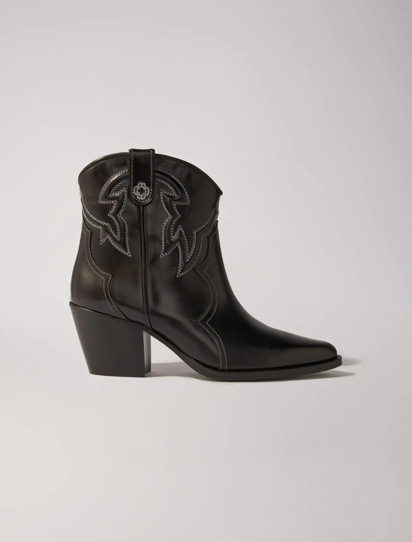 Maje Bottes & Bottines^Bottines santiags en cuir