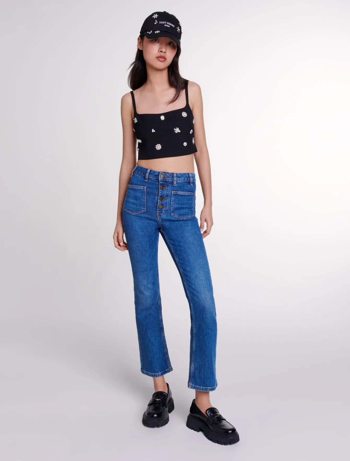 Maje Tops & Chemises^Crop top à strass