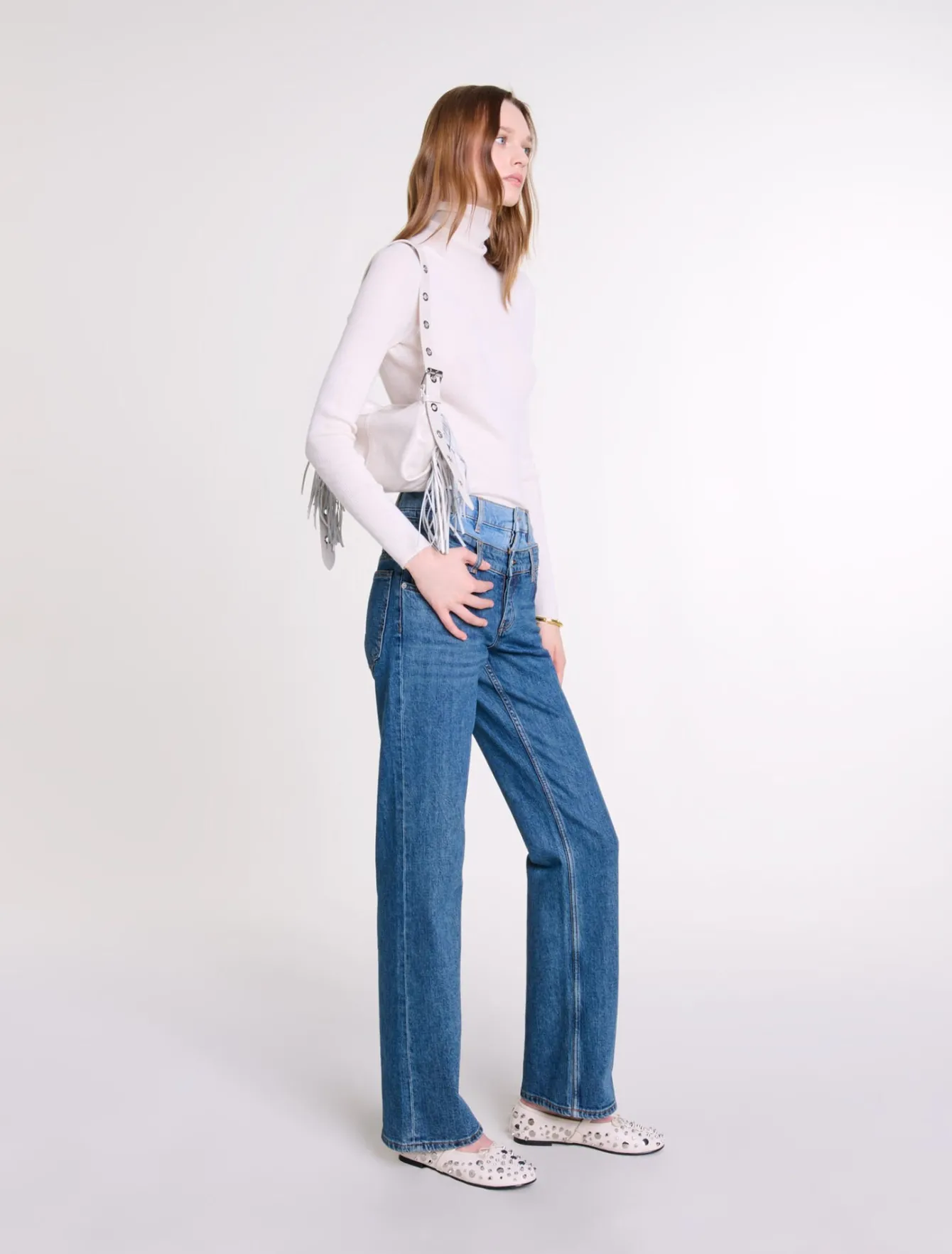 Maje Pantalons & Jeans^Jean double ceinture