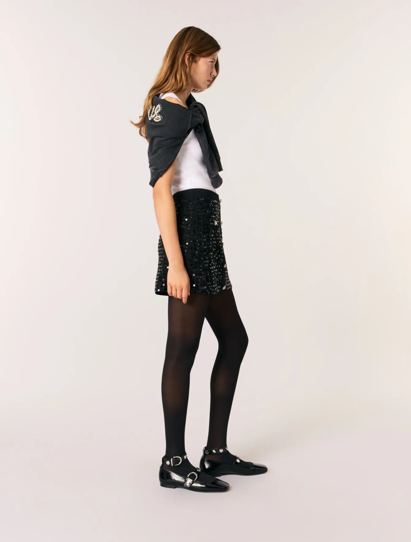 Maje Jupes & Shorts^Jupe courte en maille à sequins