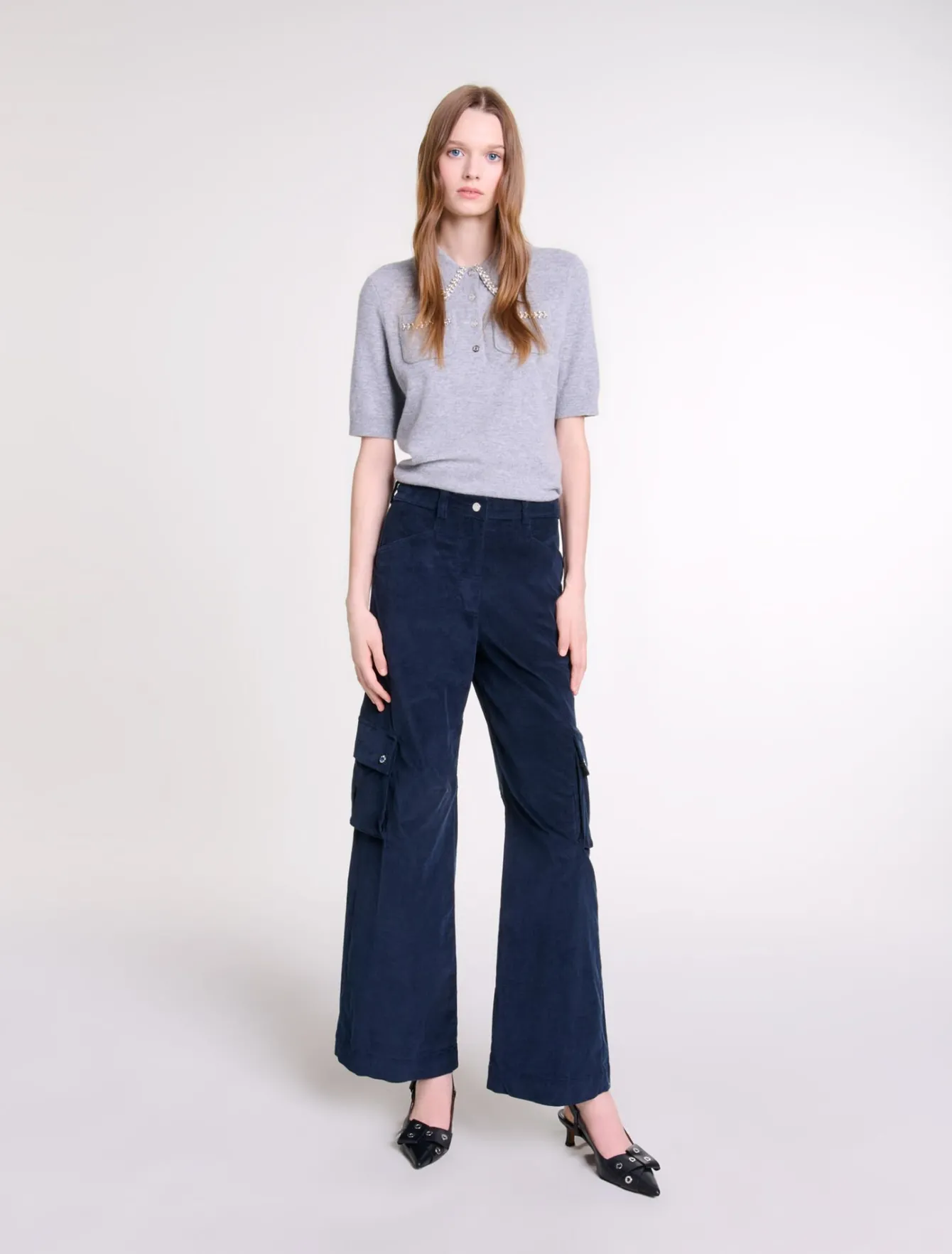 Maje Pantalons & Jeans^Pantalon cargo en velours