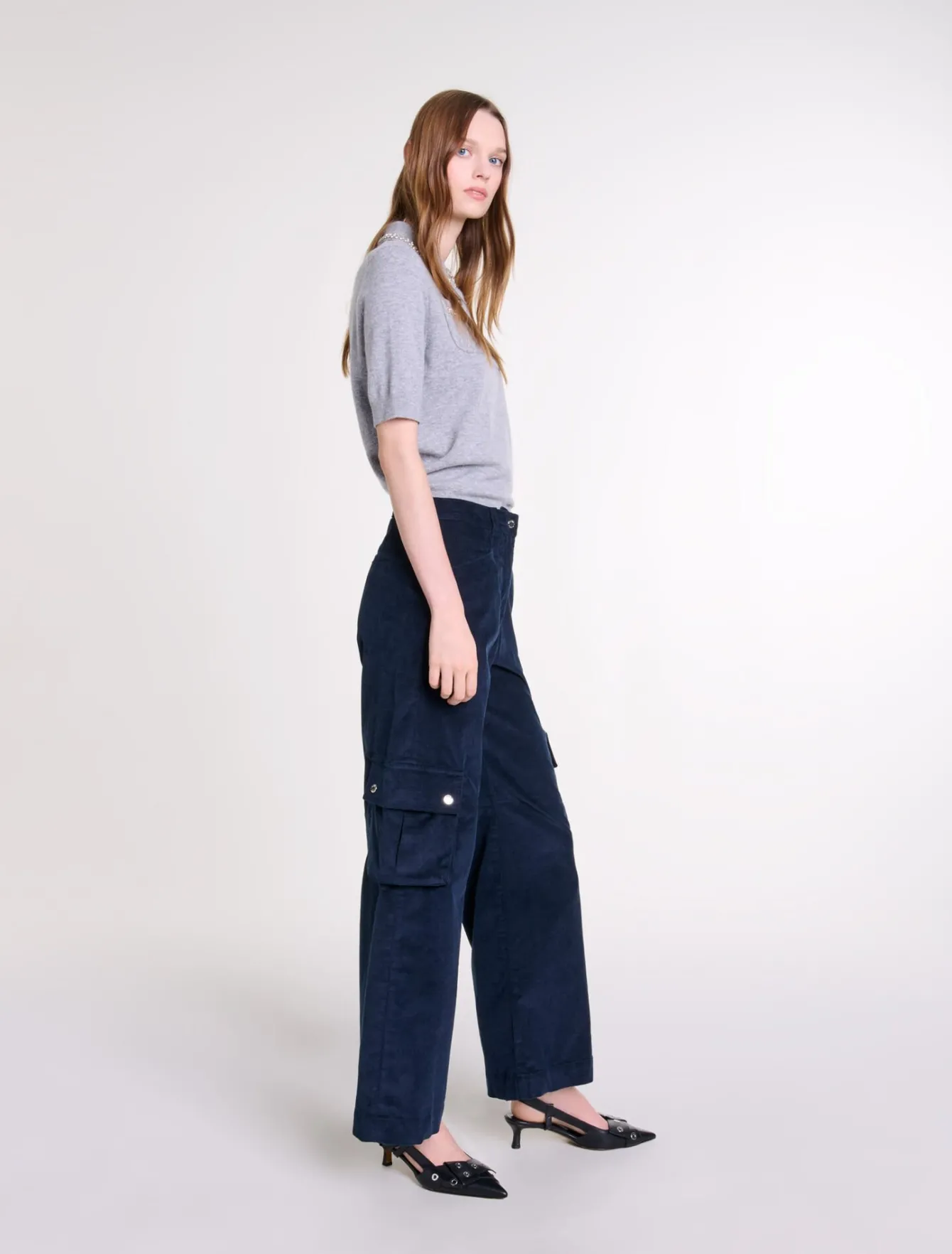 Maje Pantalons & Jeans^Pantalon cargo en velours