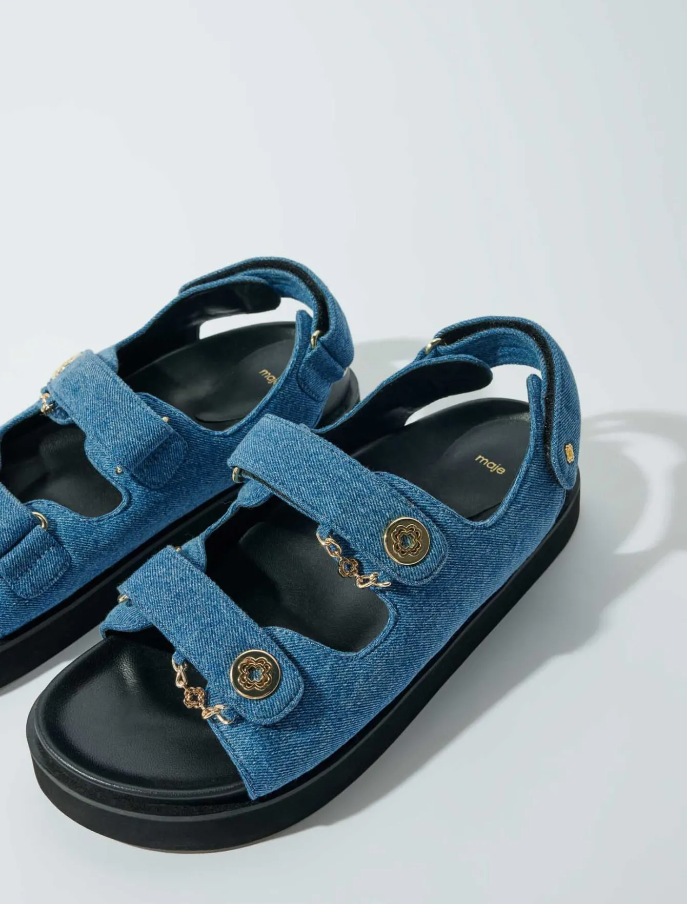 Maje Sandales & Ballerines^Sandales plates en denim