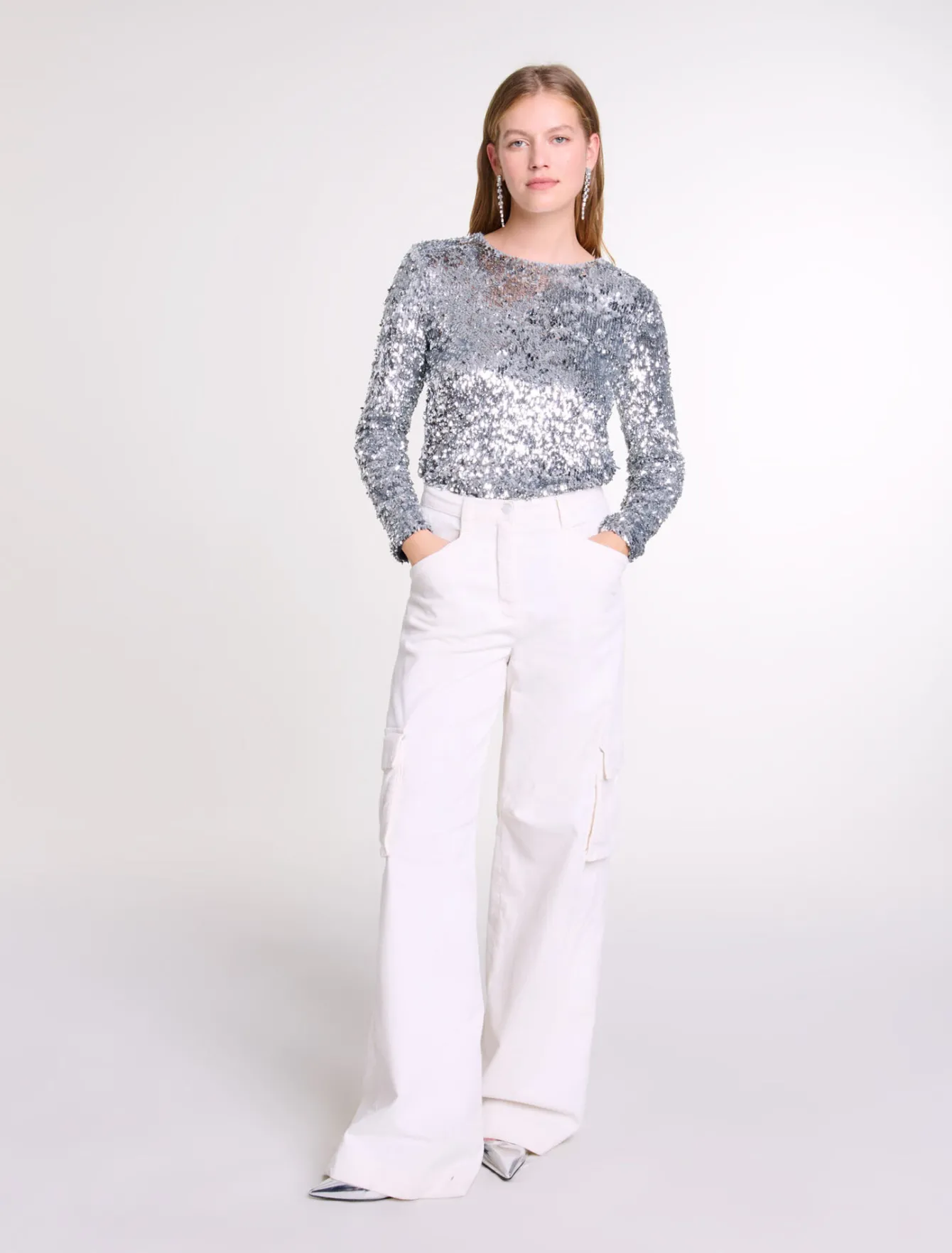 Maje Tops & Chemises^Top manches longues en sequins